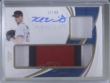 2019 Panini Immaculate Immaculate Doubles Gold 17/49 Kyle Wright #D-KW Auto 6fs