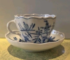 Meissen Crossed Swords - Blue Onion - Single Cup and Deep Saucer