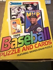 1989 Donruss Baseball Puzzle and Cards Display box containing sealed wax packs 