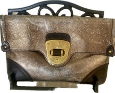 ALEXANDER McQUEEN MULTI COLOR LARGE LEATHER CLUTCH IN DESTRESSED LEATHER SILVER