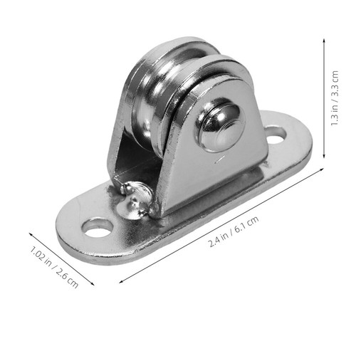 2 Sets Small Pulley Blocks Cable Pulley Wheels Ceiling Mount Pulleys for Wire - Picture 4 of 12