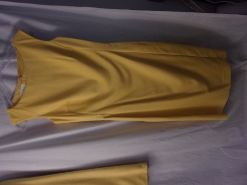 Escada Couture Gold Wool Fox Trim Dress & Jacket 36 Numbered Piece STUNNING - Picture 5 of 13