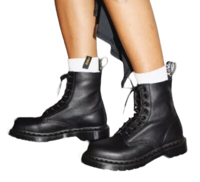 DR MARTENS 1460 MONO SMOOTH BLACK LEATHER LACE UP BOOTS Size Women 37 EU