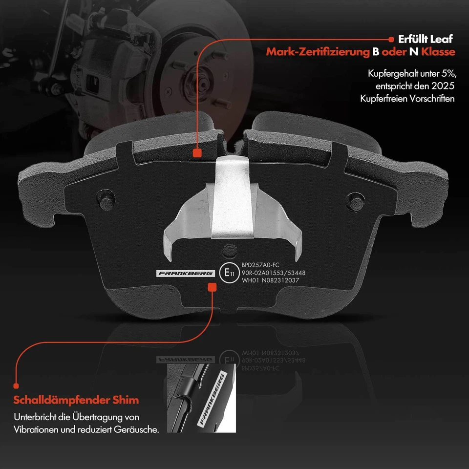 Front Brake Pads Brake Pad Set for Opel Signum Z03 Vectra C Saab 9-3 Cadillac - Image 3 of 4