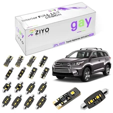 15pcs Deluxe Xenon White Interior LED Light Kit For Toyota Highlander 2015-2019