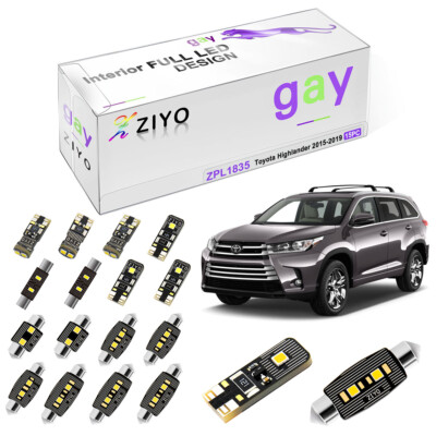 12-Piece Blue LED Interior Light Kit – For 2008-2018 Toyota Highlander, 12V