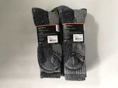 EDDIE BAUER 4 Pair WOOL Blend THERMAL Crew BOOT SOCKS Men Size