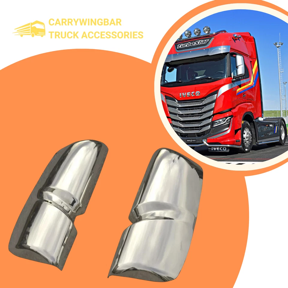 Iveco S-Way Truck Stainless steel Chrome Side Mirror Guards Foto 3 de 4