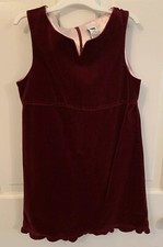 Gap Kids Girls S 5-6 Burgandy Velvet Jumper/Dress Christmas Holiday Party Ruffle