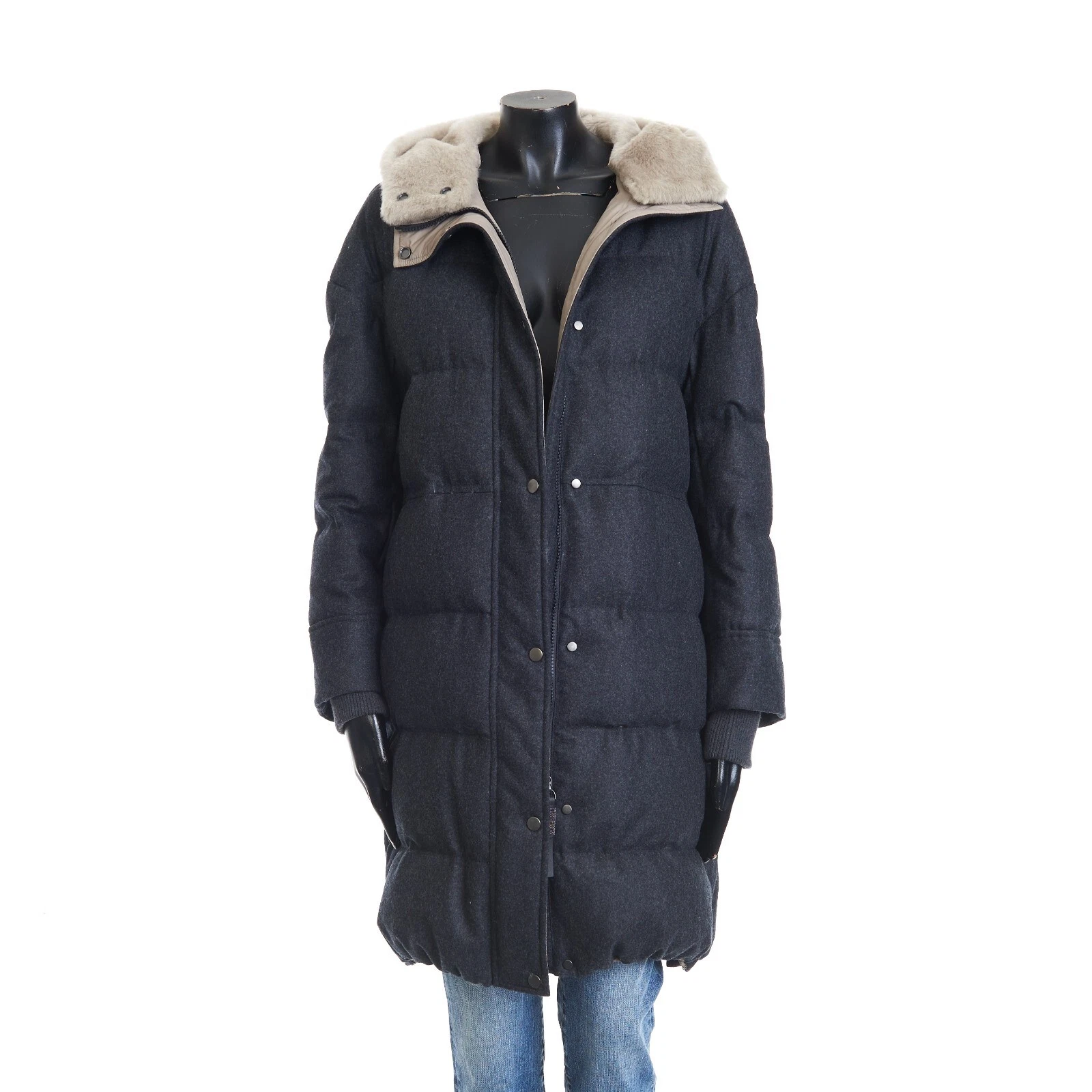 Brunello Cucinelli — BRUNELLO CUCINELLI 9995$ Flannel Down Parka - Detachable Shearling Collar Monili