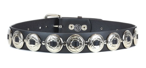 Stahl Rund Concho Medaillon Leder Gürtel Punk Goth Rockabilly Biker Metal Rock - Bild 2 von 3