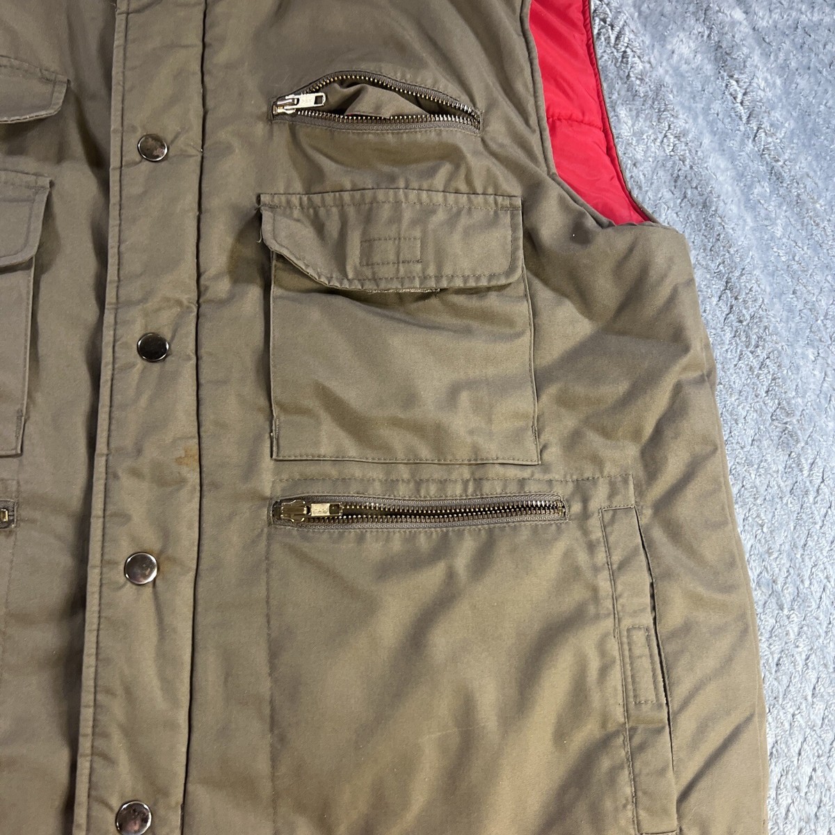 ジャケット・アウター SEARS Quilting Vest Vintage Sears Fieldmaster Sleeveless Vest Jacket Navy Men's
