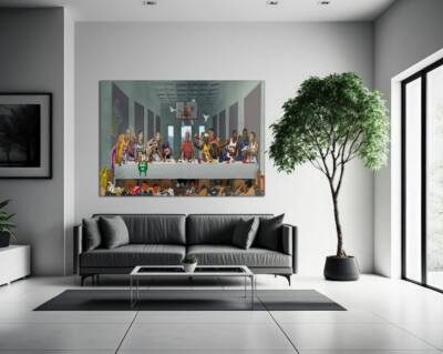Last Supper NBA Basketball Legends Wall Art Canvas Unframed Print Art