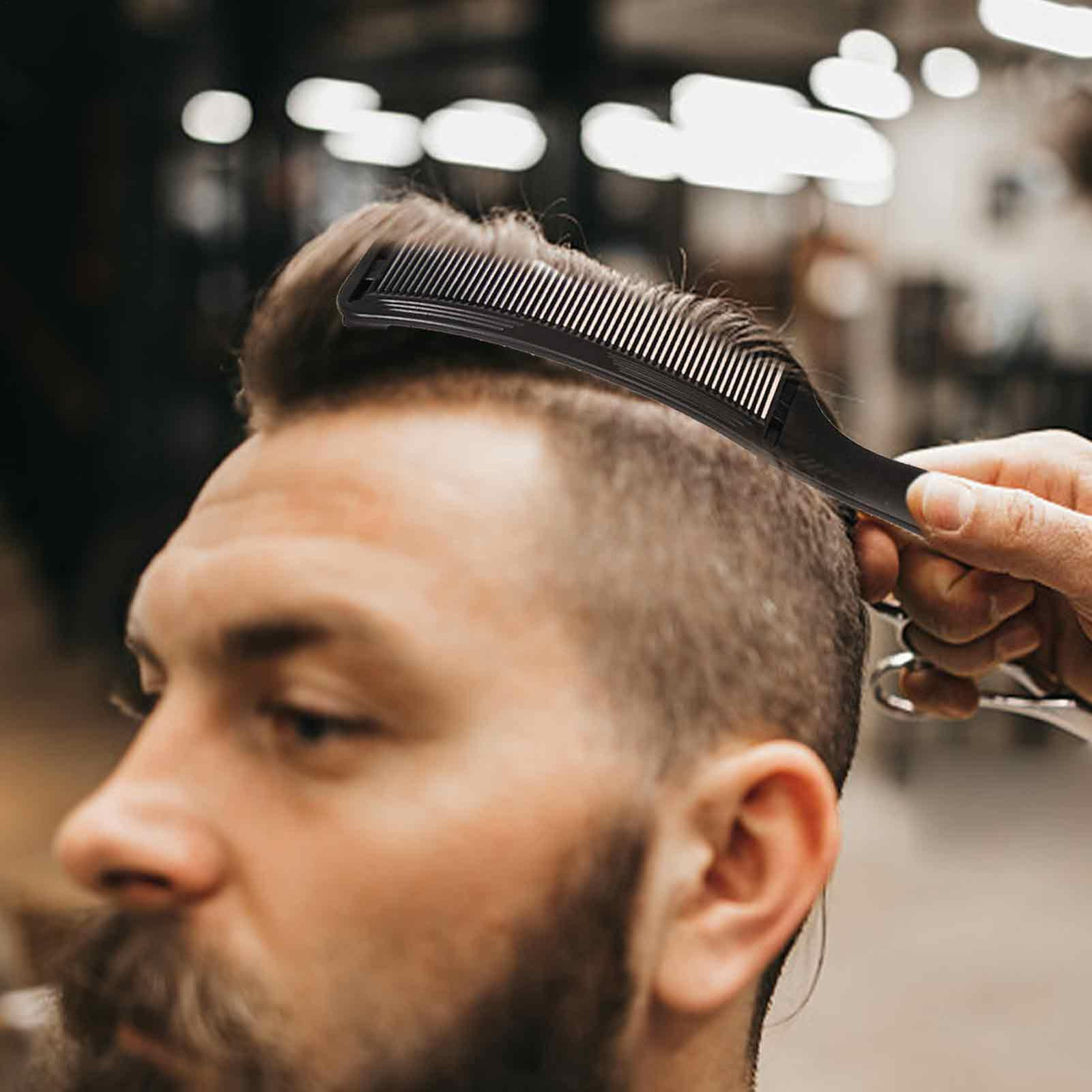 Curved Clipper Comb Men's Barber Stylist Flat Top Brush Cutting Dense Teeth Comb