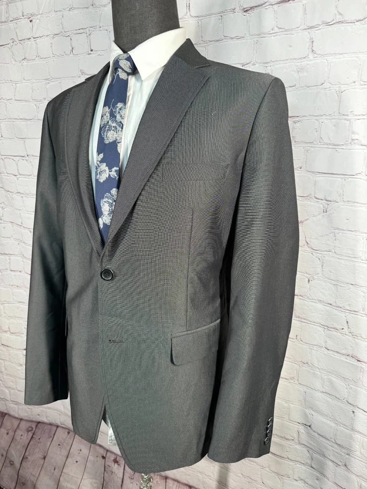 AMERICAN RAG 男式灰色 X-SLIM Fit 2 纽扣运动外套夹克尺寸 44R — 第 2/4 张图片