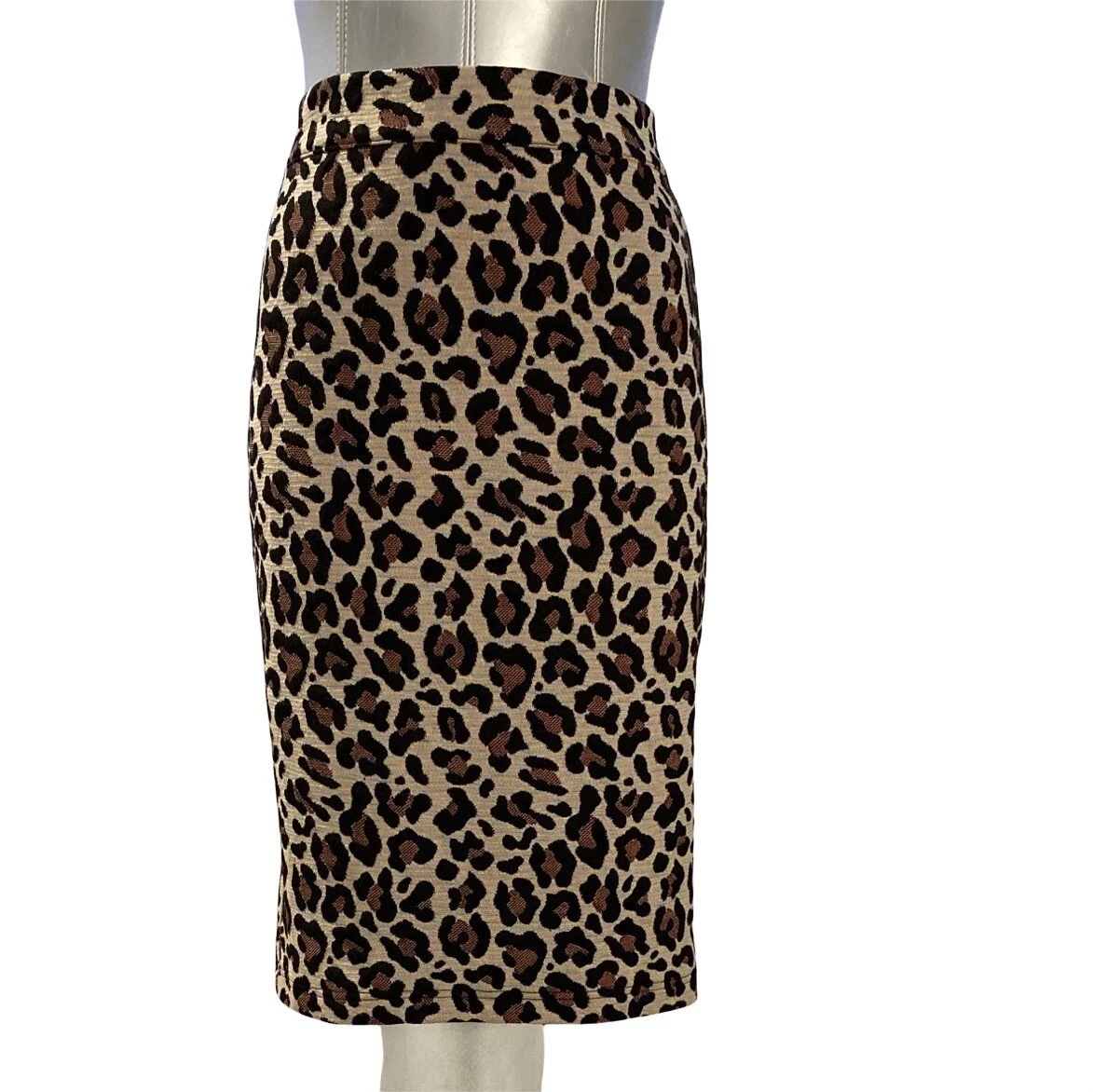 Maeve XS Anthropologie Pencil Skirt Beige Black Animal Leopard Print Cute Flirty