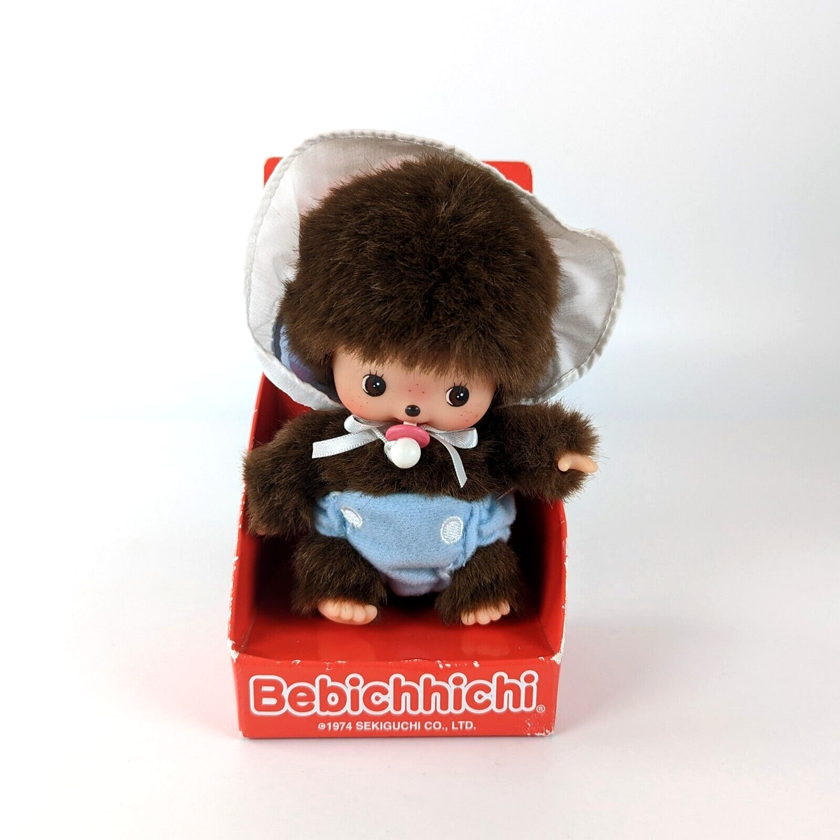 Bebichhichi ブラウン人形 約7cm Bebichhichi Monkey Boy Baby Doll Figure Brown Blue Diaper