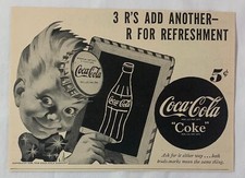 1949 Coca-Cola ad ~ 3 R'S ADD ANOTHER - R FOR REFRESHMENT