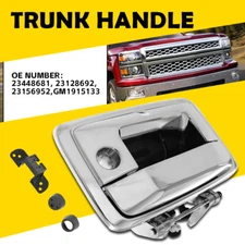 Chrome Tailgate Latch Handle W/ Key Hole Camera Hole for Silverado 2014 2015