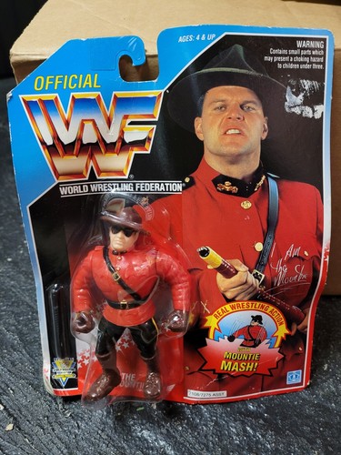 RARE WWF Hasbro Blue Card Series The Mountie Wrest...