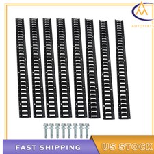 Steel E Track Tie Down Rail Kit 5 E Track Black 8pcs Bar Rails Powder Coated