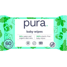 Pura Natural Sensitive Baby Wipes, 99 Water, Unscented  Hypoallergenic, Suitab