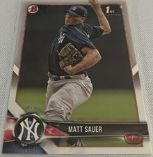 2018 Bowman Baseball Prospects Matt Sauer New York Yankees 1st Bowman #BP-102