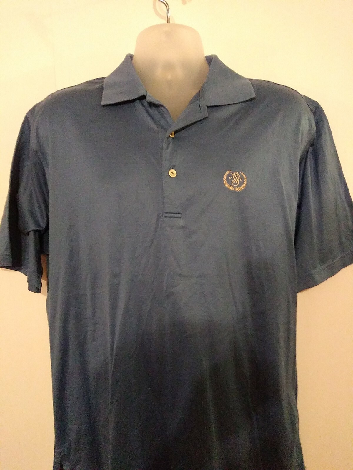 Peter Millar Medium (M) Solid Blue Short Sleeve P… - image 1