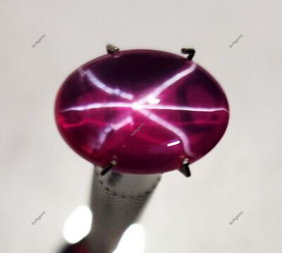 6 Rays NATURAL Red Star Ruby  8 Ct Oval Cabochon CERTIFIED Loose Gemstone