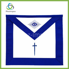 MASONIC BLUE LODGE OFFICER APRON HAND EMBROIDERED - TYLER BEST QUALITY