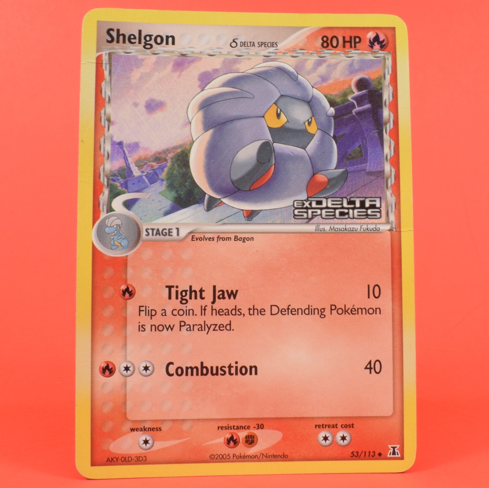Pokemon TCG English Card ex Delta Species Shelgon 53/113 Reverse Holo Stamped