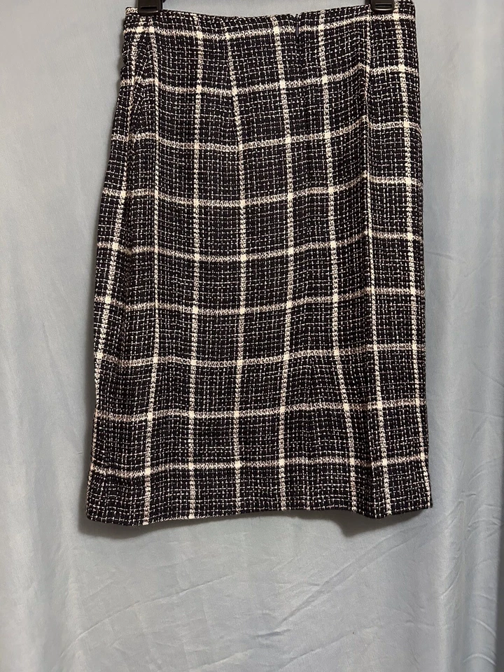 Traje Falda Pequeña Vintage JH Collectibles Azul Marino/Blanco Chaqueta talla 4P Falda talla 8P Foto 3 de 4