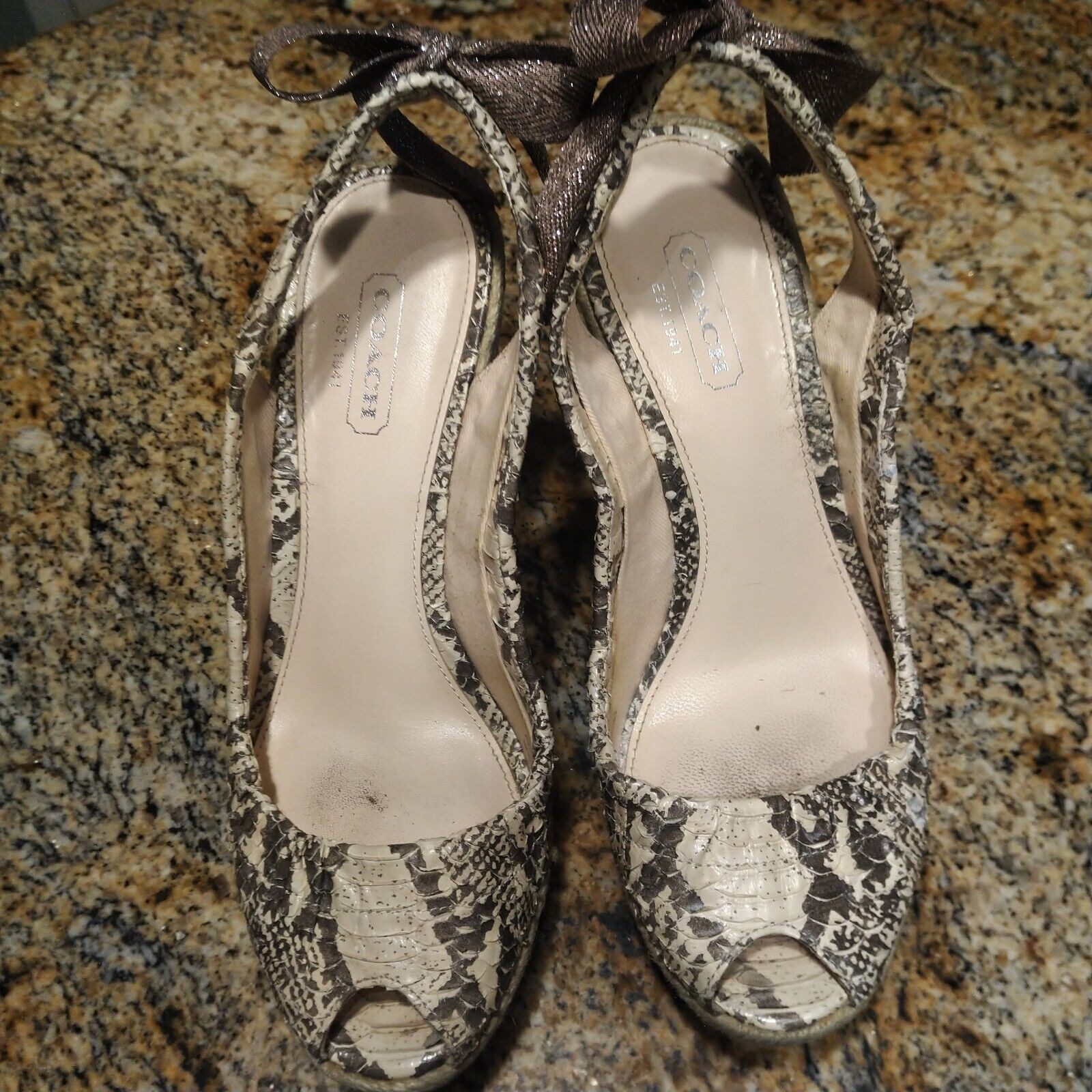 Rare Coach Maritza Python Snakeskin Bow Espadrill… - image 14