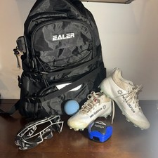 EALER ELB100 Lacrosse Bag  New Balance Cleats US 4.5  Face Guard  Shock Cont.
