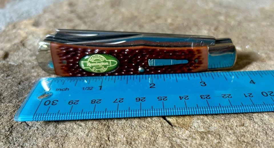 Navaja de Bolsillo Bala Remington 1996 De Colección, Nueva Estampilla Tang Madison NC, Dos Hojas Foto 4 de 4