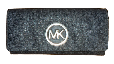 Michael Kors Fulton Flap Continental Wallet Signature Logo Black