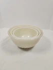 Fire-King Swirl Glass Nesting Bowl Set 6" 7” 8" Bowls Ivory Off White VINTAGE