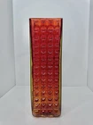 HTF Vintage MCM Blenko Glass 6117 Vase In Tangerine W/label Wayne Husted