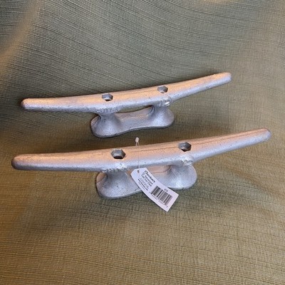 2 Galvanized Cast Iron Boat Dock Cleats 12  Overton s NEW 81176 Stamped CHINA