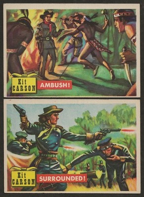 1956 TOPPS ROUNDUP CARDS # 73 & # 78 KIT CARSON  both EX+/NM