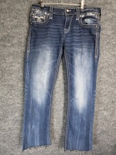 Rock Revival Jeans Womens 30 Bootcut Celine B210 Embellished Distressed Denim