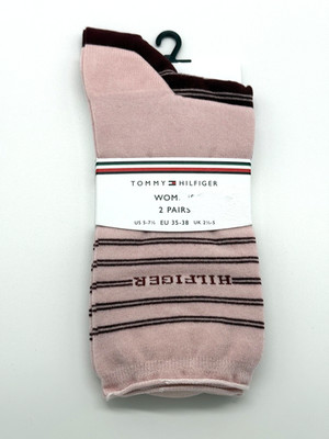 Tommy Hilfiger Women 2 Paare 35-38 Damen Strümpfe Socken Pink