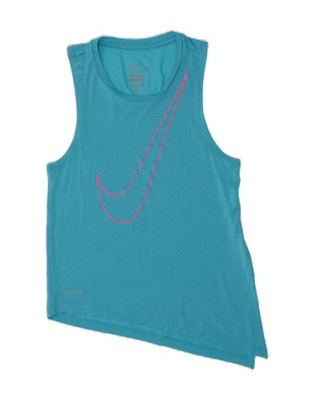 Nike Mädchen Dri Fit asymmetrische Grafik Trägertop 8-9 Jahre Small blau CA10