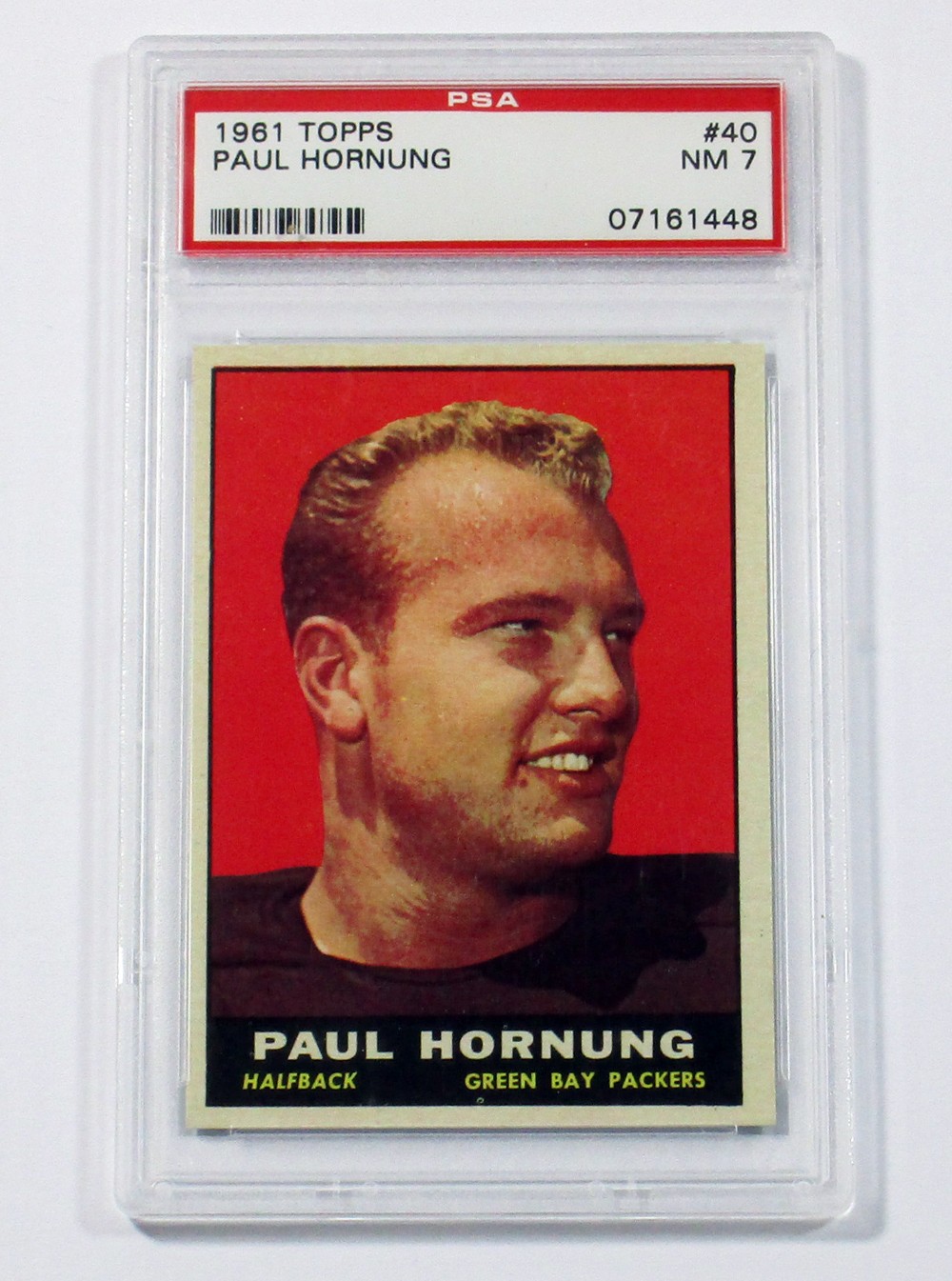 1961 Topps Football Paul Hornung #40 Green Bay Packers PSA 7