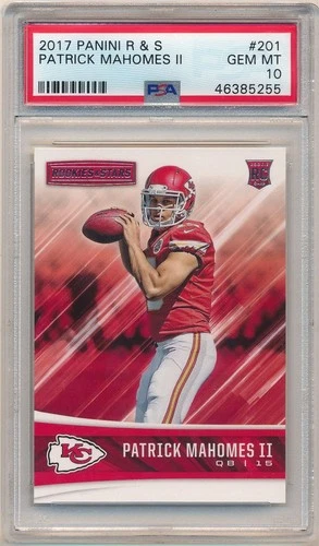 PATRICK MAHOMES 2017 PANINI ROOKIES & STARS #201 RC CHIEFS SP PSA 10 GEM MINT