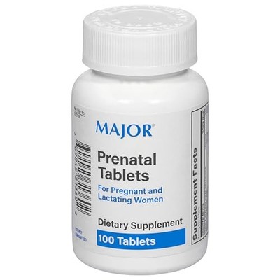 Major Prenatal Multivitamin Tablets   100 ct, Sealed Bottle   Prenatal Vitamins