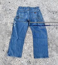 Dickies Blue Medium Wash Denim Jeans Men s Regular Fit Straight Leg Distressed