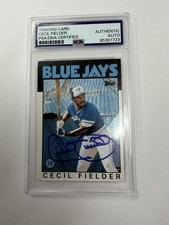1986 Topps Baseball Cecil Fielder Blue Jays Autograph PSA #386 Auth 85301723