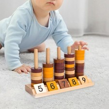 Wooden Arithmetic Math Toy Addition and Subtraction Game Development Recognition