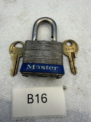 Master Lock Master No 3 Padlock USA Master Lock (With 2 OEM Key) Vintage